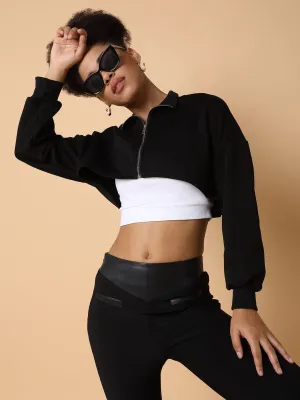 Women's Black Cotton Crop Top Trendy popularity Stylish Everyday Wear