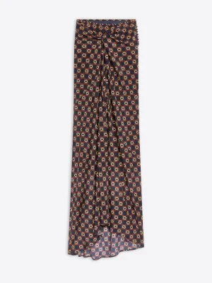 Long draped silk skirt City Tones