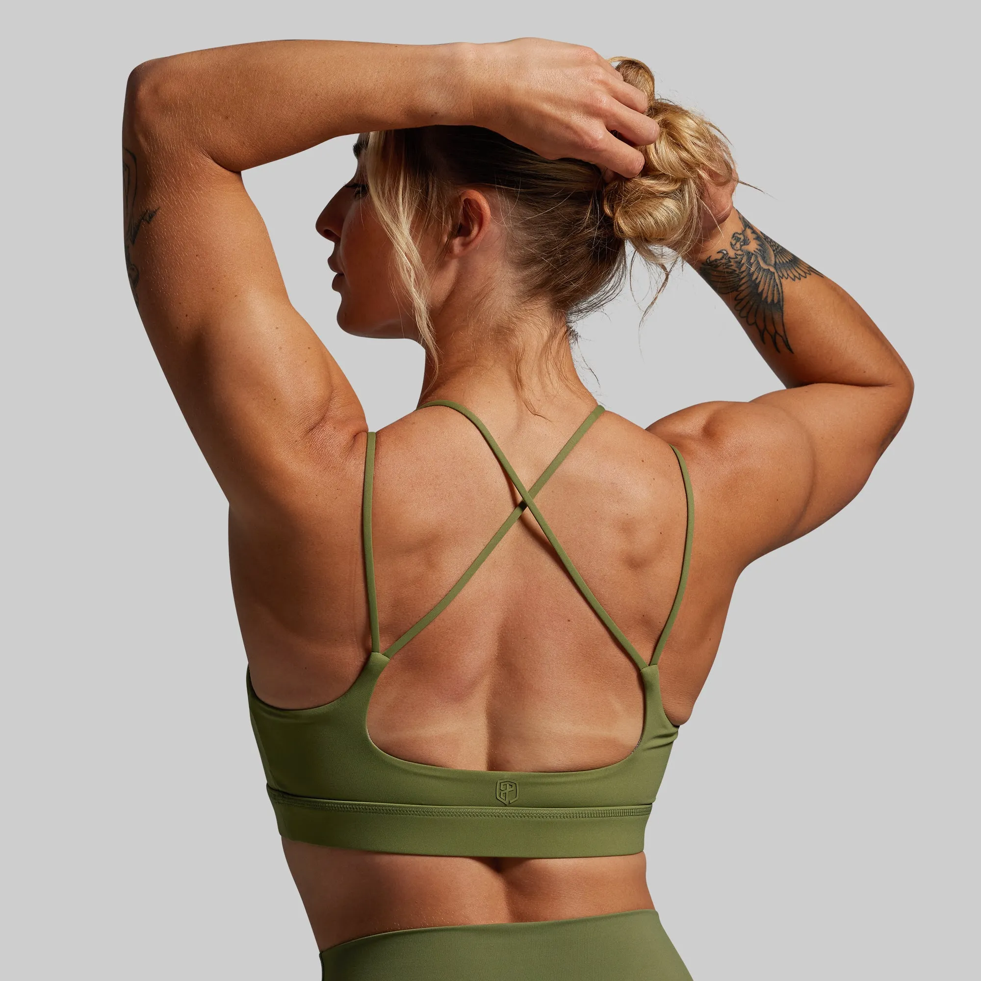 Flexible Underwire Exhale Sports Bra (Army Green)
