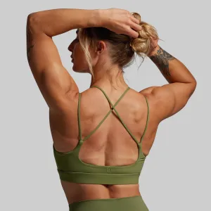 Flexible Underwire Exhale Sports Bra (Army Green)