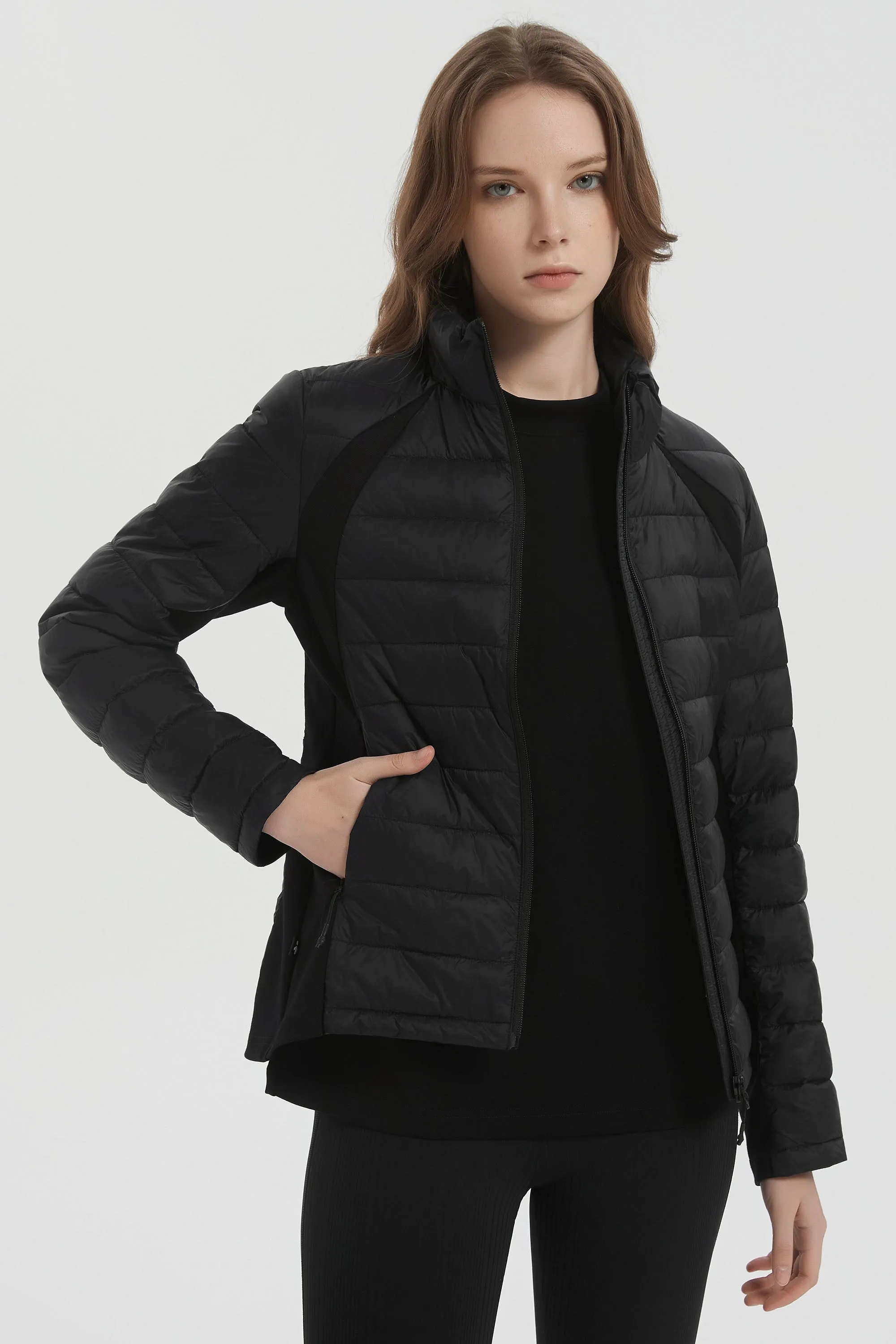 Designer Inspired NoiseReduciting Fabric Lightweight Insulated Quilted Puffer Coats Breathable
