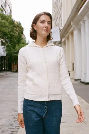 Ayla Cable Knit Sweater elastic waistband Outdoor Casual Look