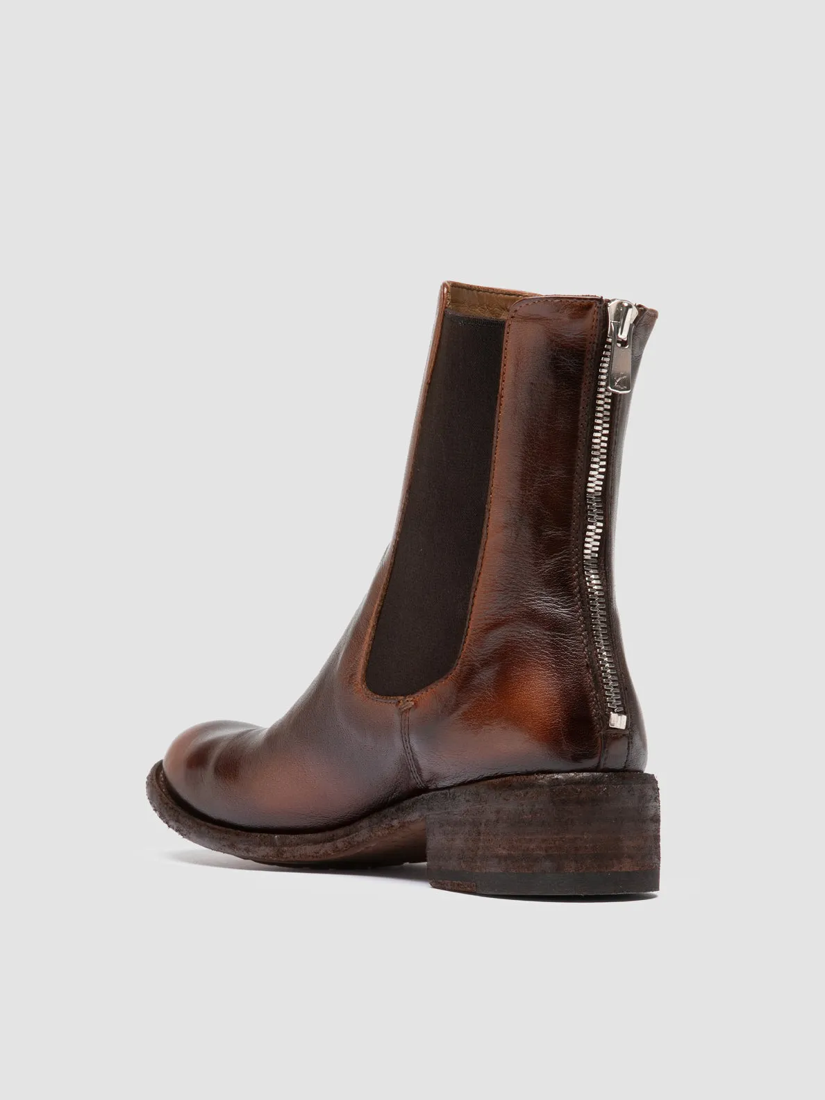 Comfort Lining Rough Terrain Ultimate Style LISON 017 - Brown Leather Chelsea Boots
