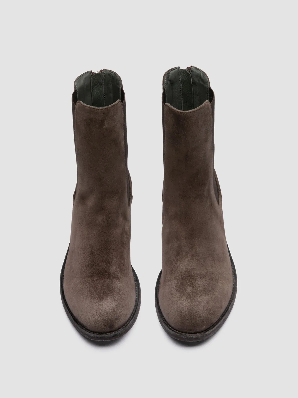 Compact Form Steel Cap LISON 017 - Brown Suede Chelsea Boots