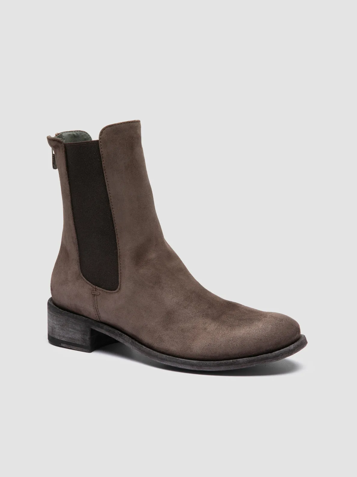 LISON 017 - Brown Suede Chelsea Boots Protective Finish Functional Minimalist