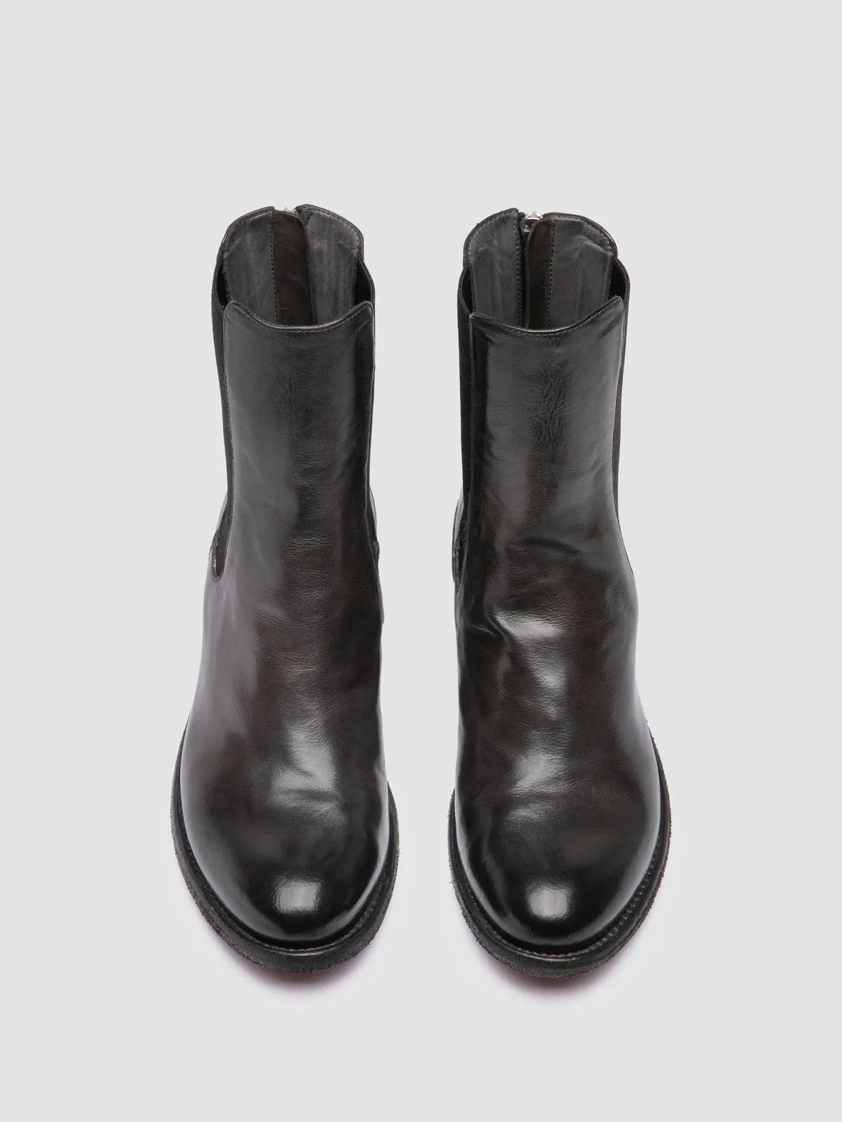 LISON 017 - Grey Leather Chelsea Boots Flexible Sole Design