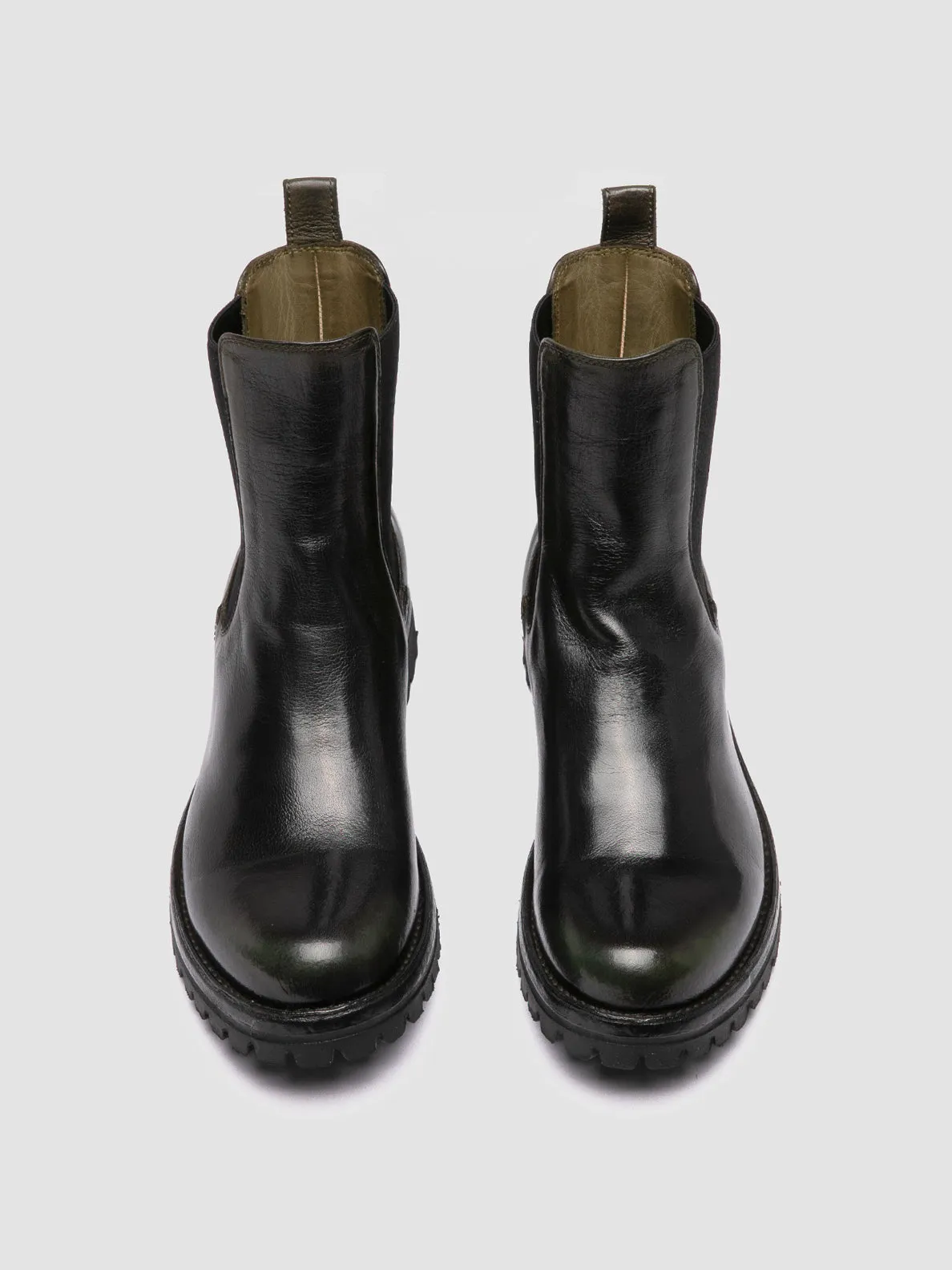 LORAINE 004 - Black Leather Chelsea Boots Biker