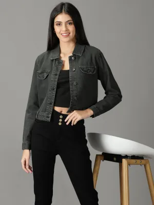 Ultraviolet Protection Factor Ergonomic Mobility Cut Women's Grey Solid Open Front Jacket