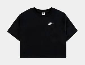 Comfort Wear Cropped Mesh Womens Short Sleeve Shirt (Black)