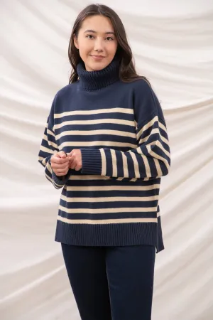 Comfortable Seasonal Trend Luisa Jumper - Navy Stripe