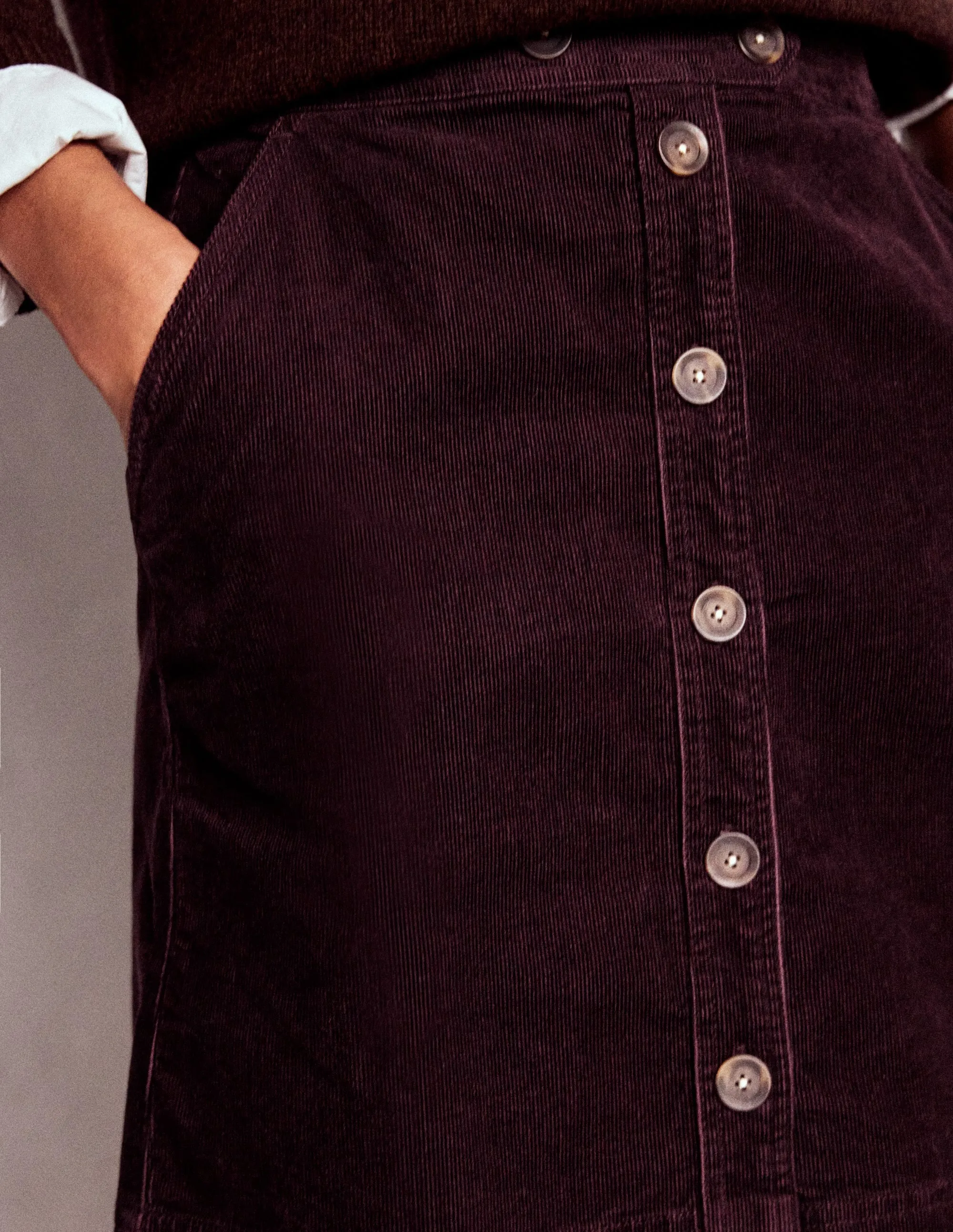 Comfort Fit Outfit Lineup Cecelia Cord Skirt-Deep Aubergine