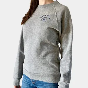 Zip-up Mama Bear Crew Sweatshirt (Grey Marl   Navy)