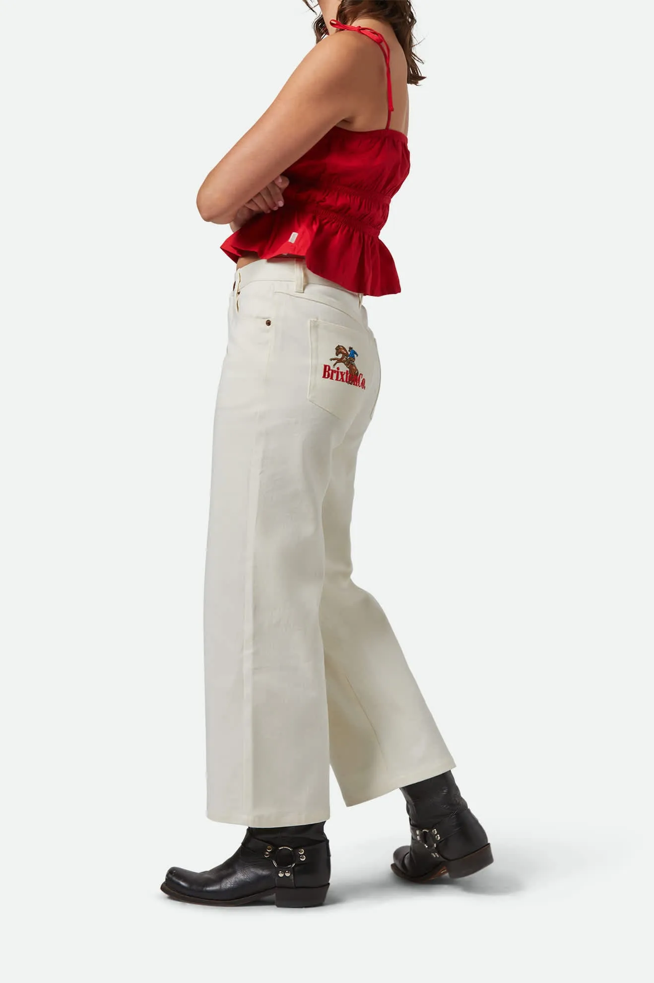 Fashionable Waist Quick Wear Fit Margo Cropped 5-Pocket Pant - Off White