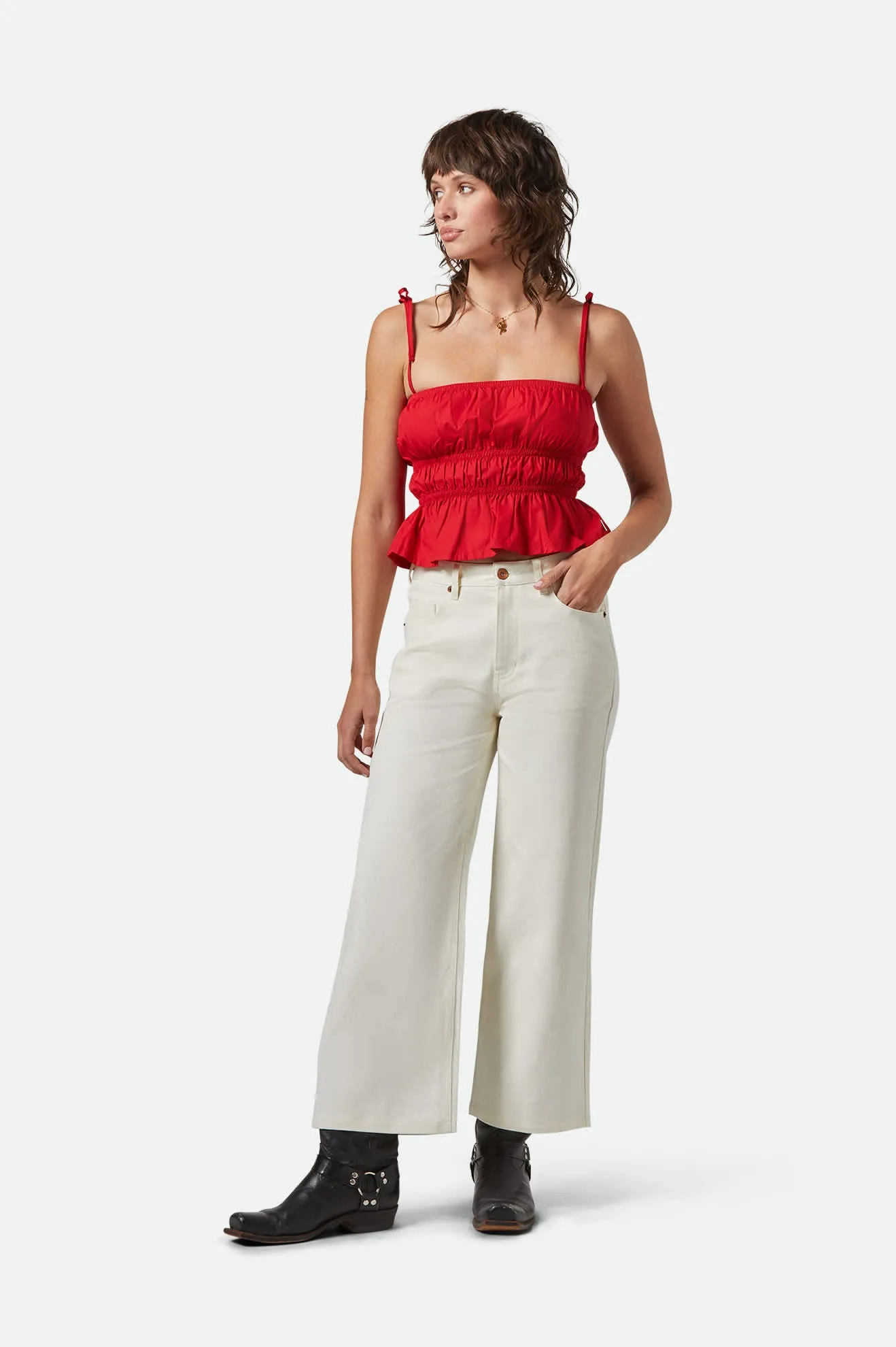 Margo Cropped 5-Pocket Pant - Off White Relaxed Style