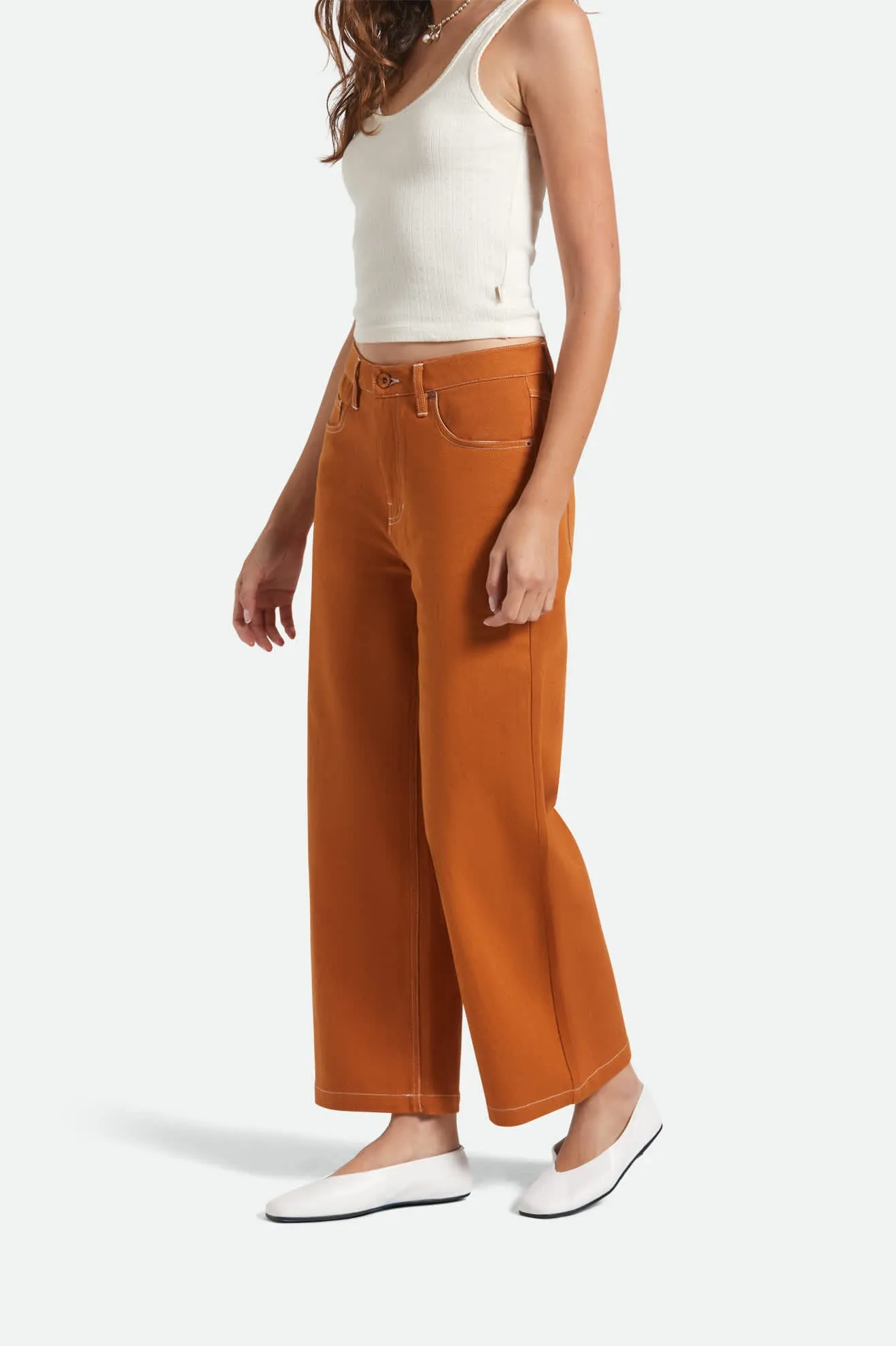 Margo Cropped 5-Pocket Pant - Rustic Caramel Essential Comfort