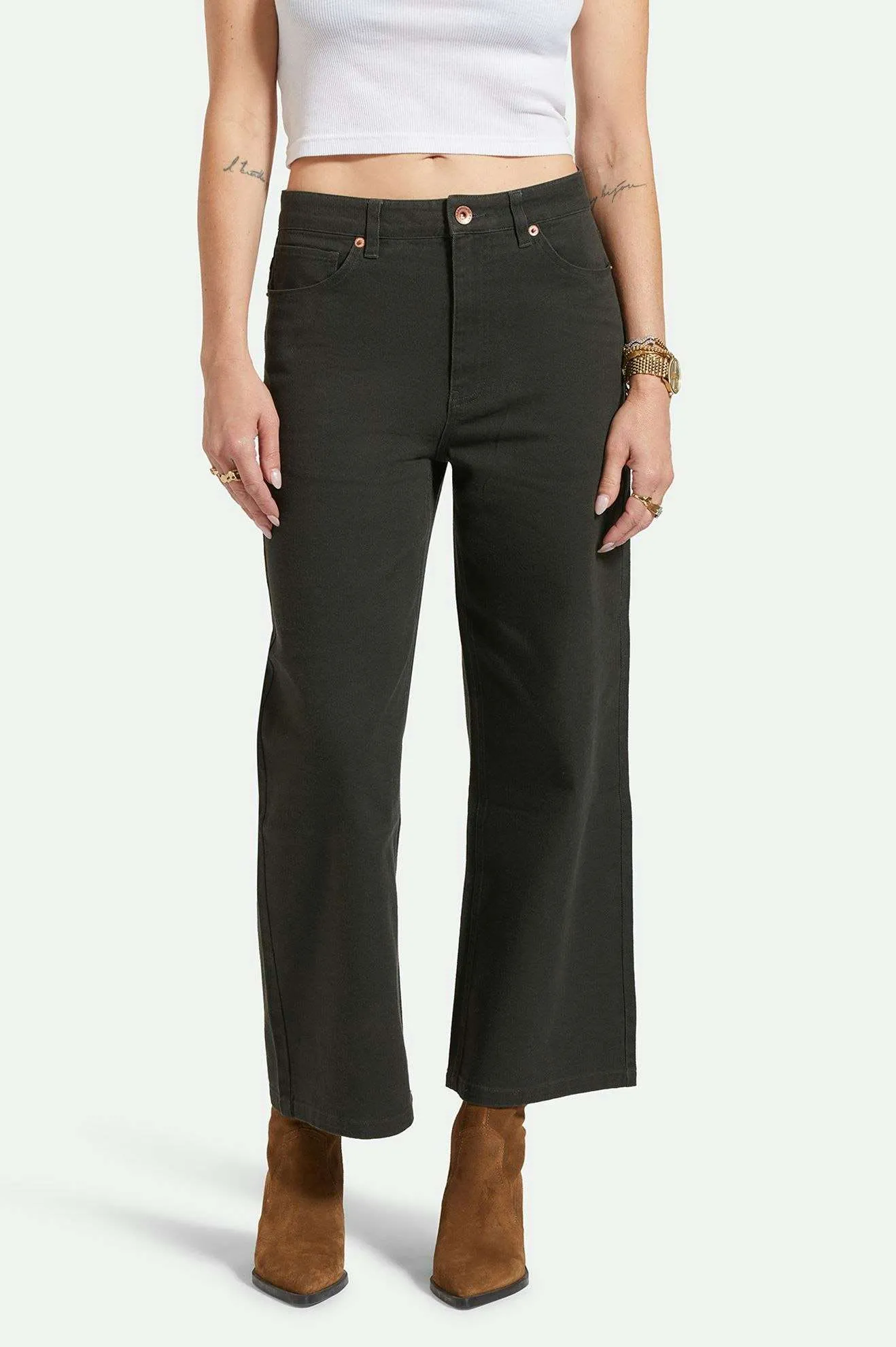 Sustainable Fabric FlexibleMobility Margo Cropped 5-Pocket Pant - Washed Black