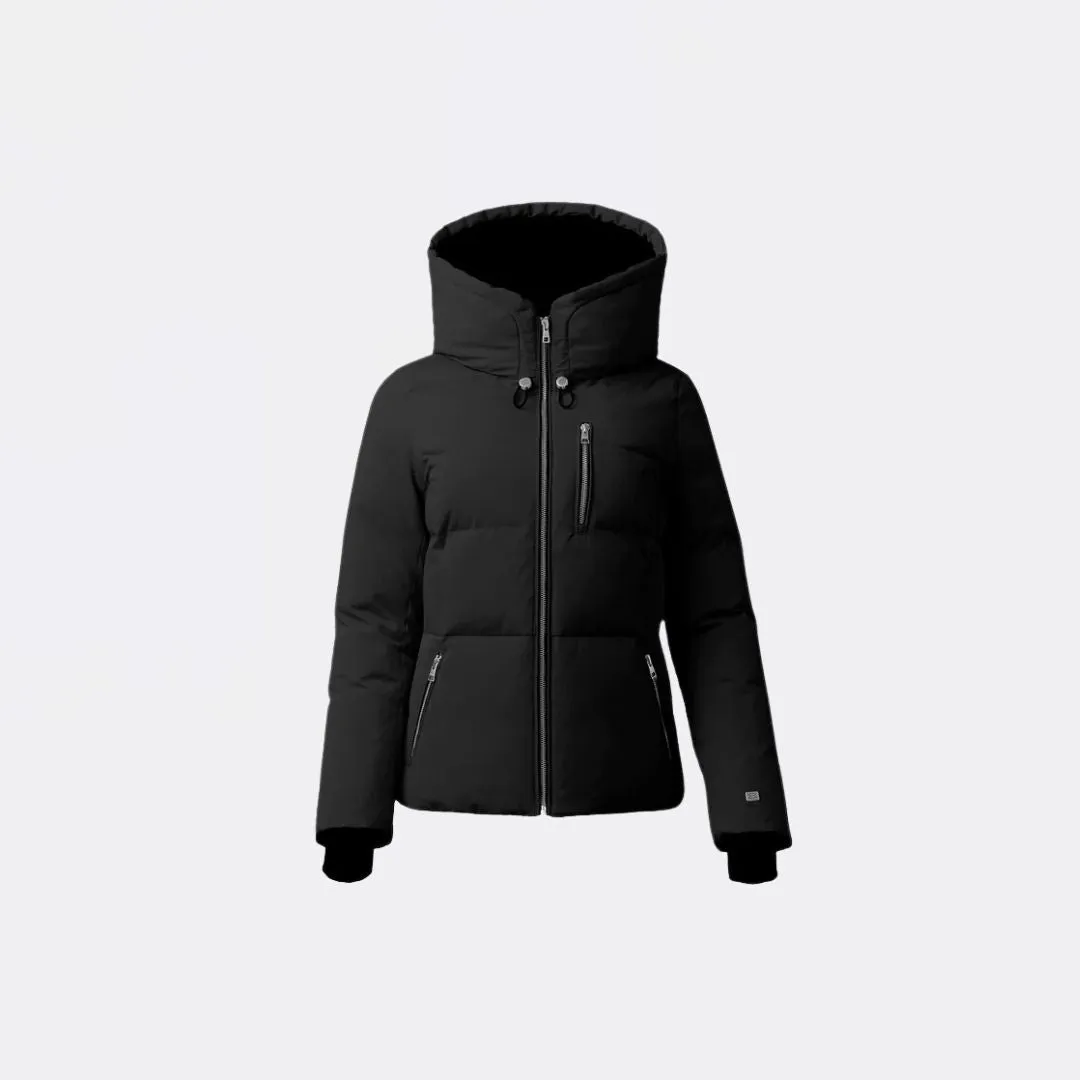 Eco Certified Textile Friction Resistant Marilou Slim-Fit Classic Down Coat With Hood (Lapis)