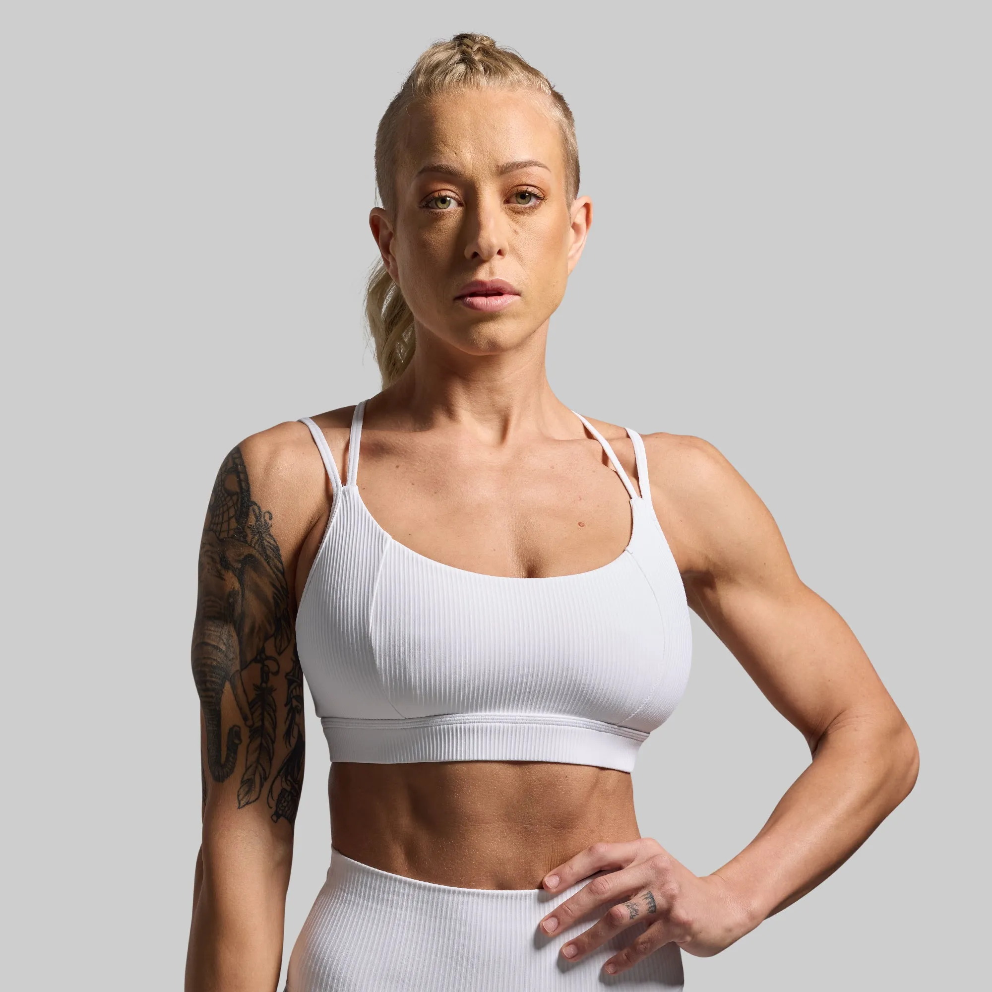 Lotus Sports Bra (White) Secure Material