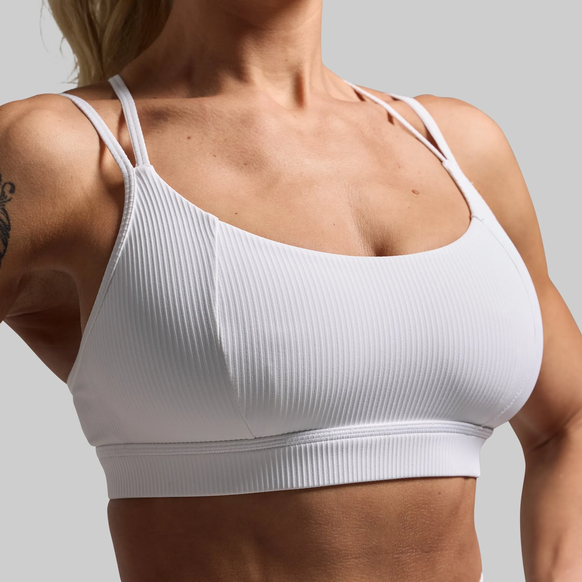 Soft Band Lotus Sports Bra (White)