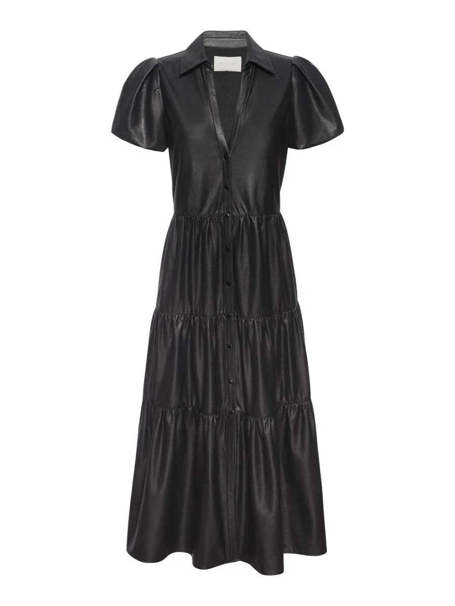 The Havana Vegan Leather Dress Subtle Drape