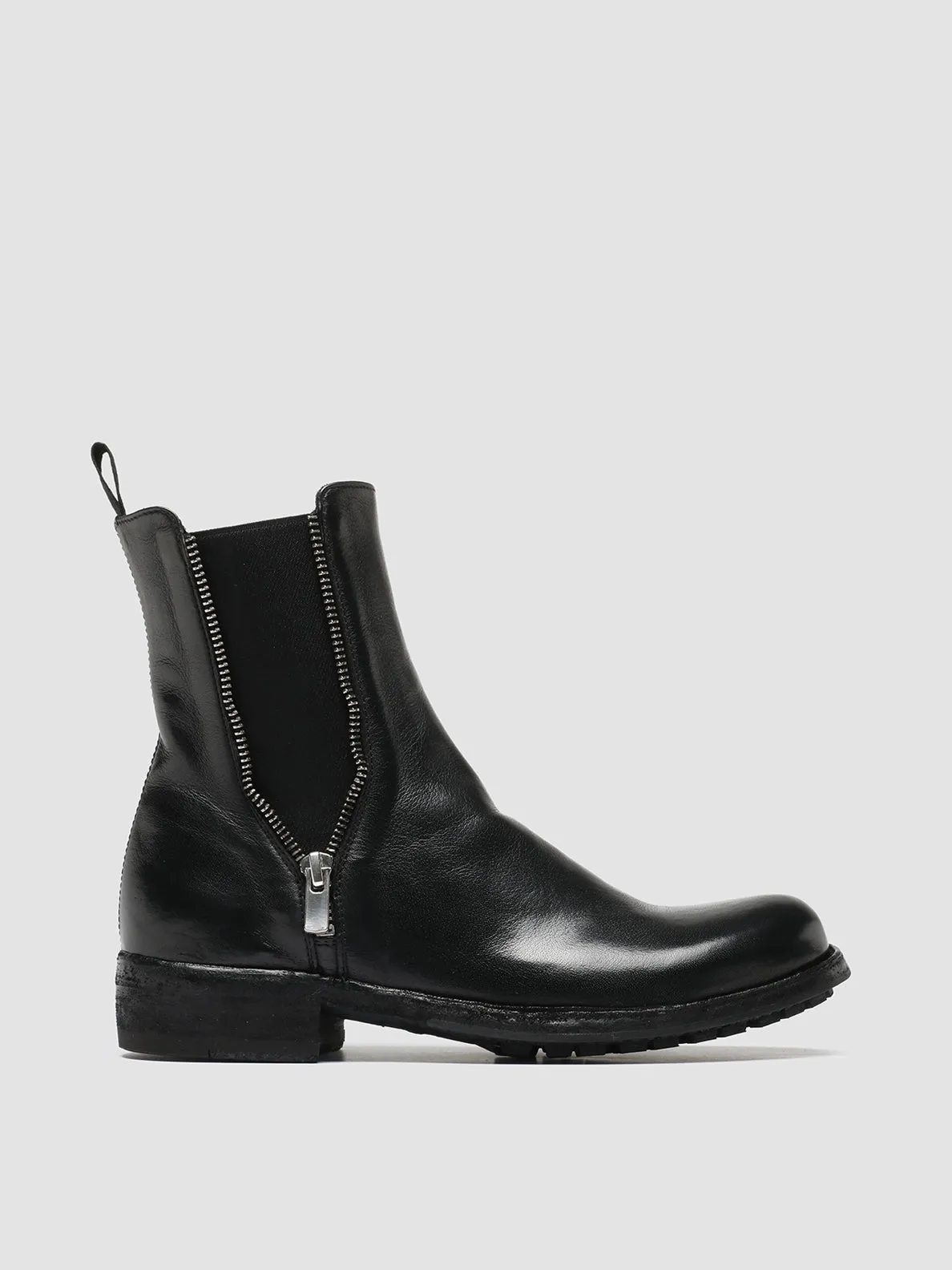 LEGRAND 227 - Black Leather Chelsea Boots Punk Bold