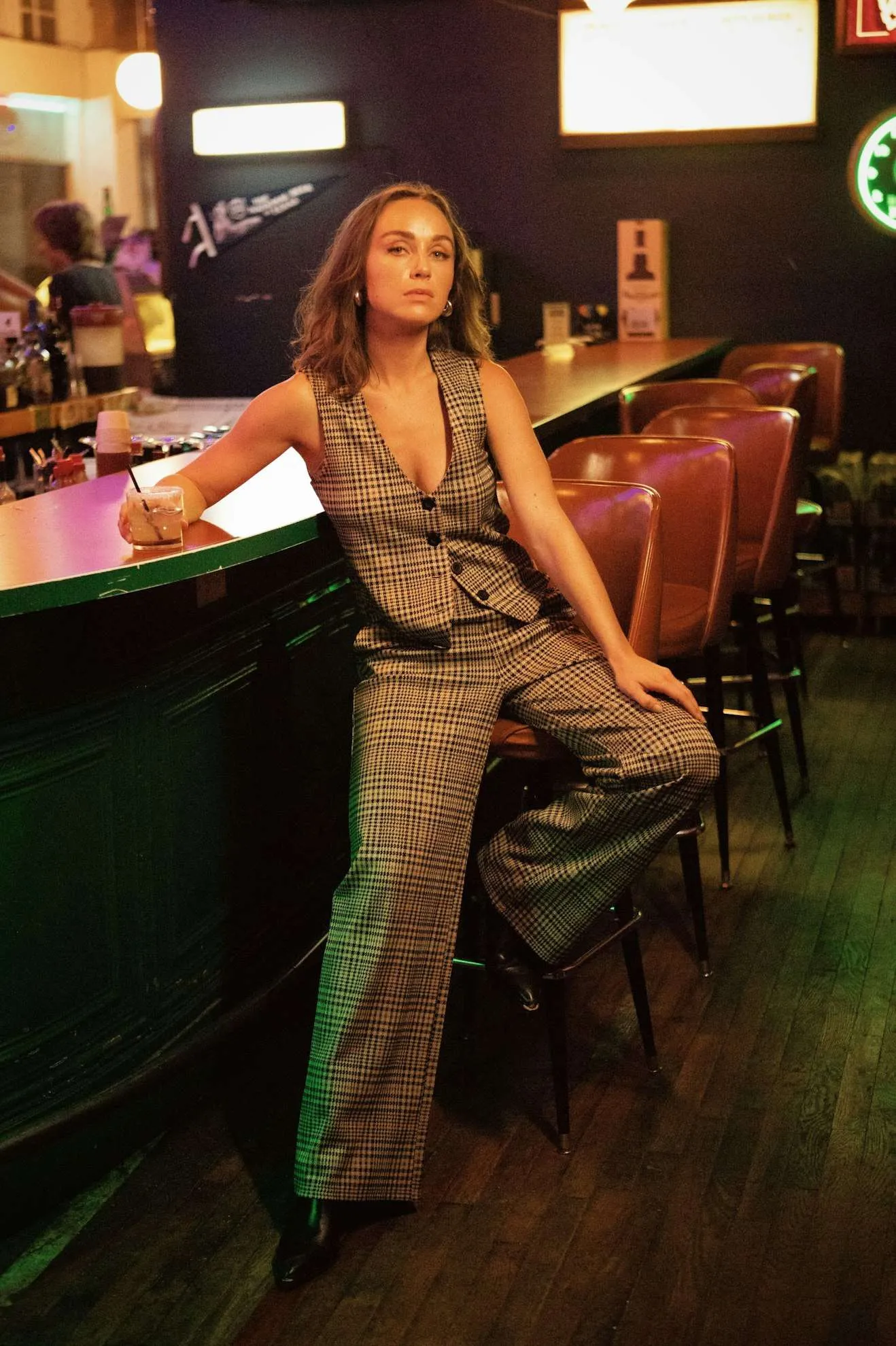 Menswear Plaid Leisure Trouser Pant - Winter White/Black Plaid Sport Performance Design