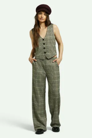 Menswear Plaid Leisure Trouser Pant - Winter White/Black Plaid Quick-Dry Material