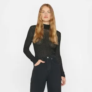Stay Warm Fall Favorites Mesh Lace Turtleneck (Noir)
