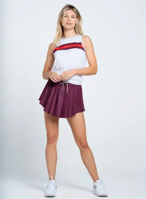 Metallic Stripe Tie Back Tank multi - layer storage Active Lightness