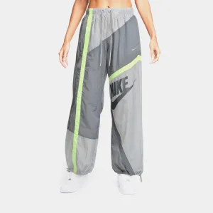 Mid Rise Loose Woven Open Hem Womens Pants (Smoke Grey/Light Smoke Grey/Light Liquid Lime/Light Smoke Grey) Windproof Design