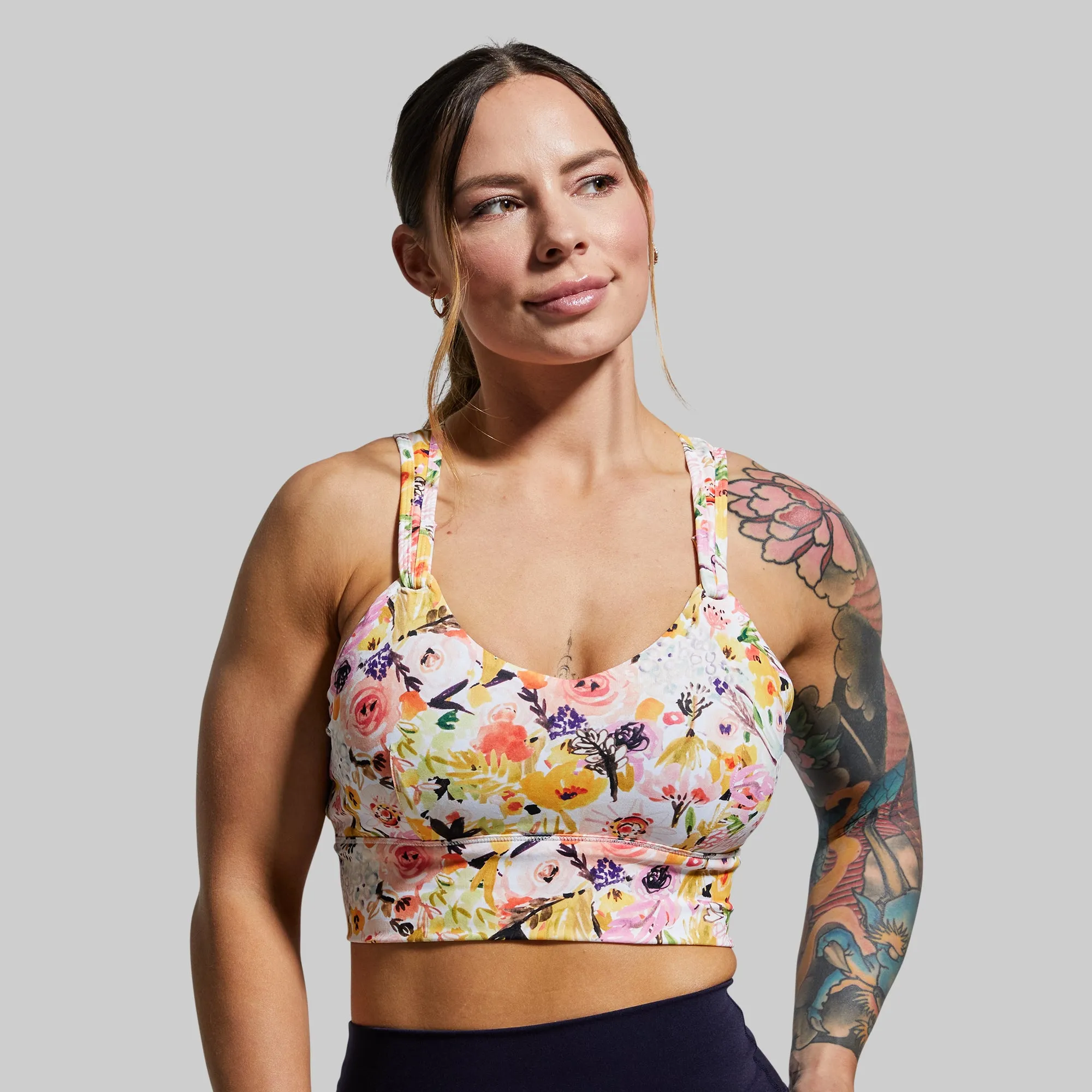 Milk and Muscles Nursing Sports Bra (Watercolor Fields) Post Workout Recovery Design