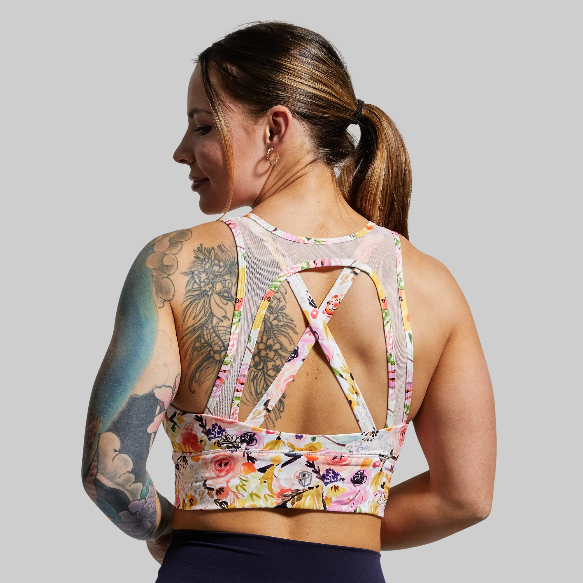 Extra-large seams High-intensity workouts Milk and Muscles Nursing Sports Bra (Watercolor Fields)