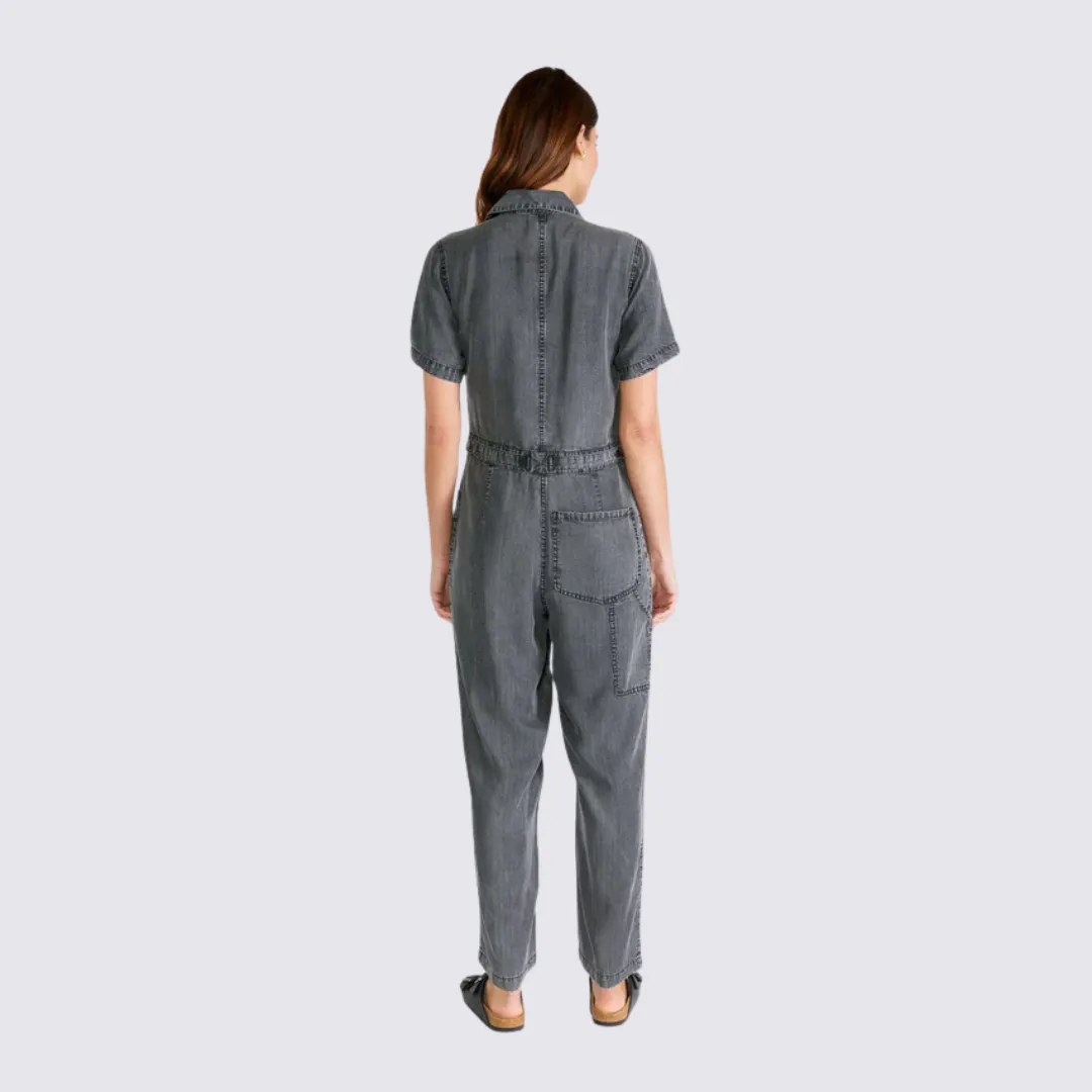 Family Glow Milo Utility Jumpsuit (Ash Grey Wash)