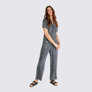 Seasonal Essential Modern Layering Milo Utility Jumpsuit (Ash Grey Wash)