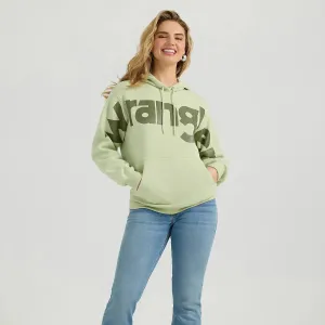 Essential Fit City Fit Wrangler Retro Women's Bold Logo Hoodie in Green Tea