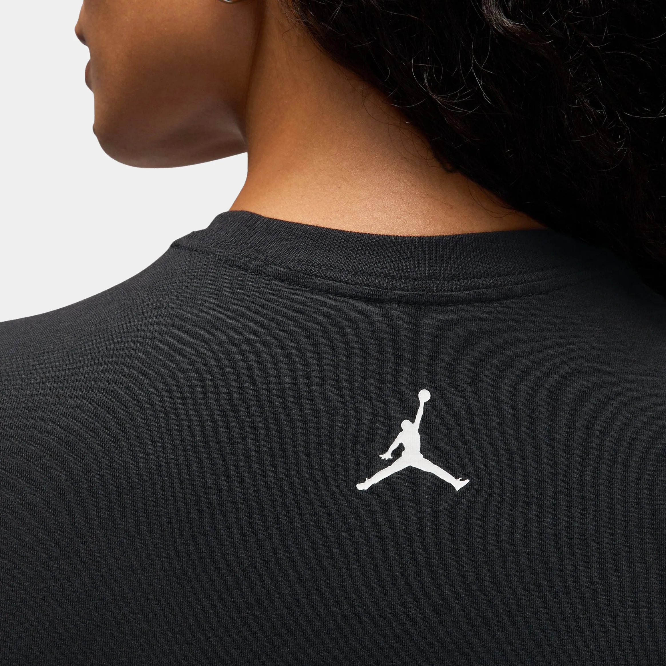 MJ Necklace Graphic Womens Short Sleeve Shirt (Black/Gold) Free Fit