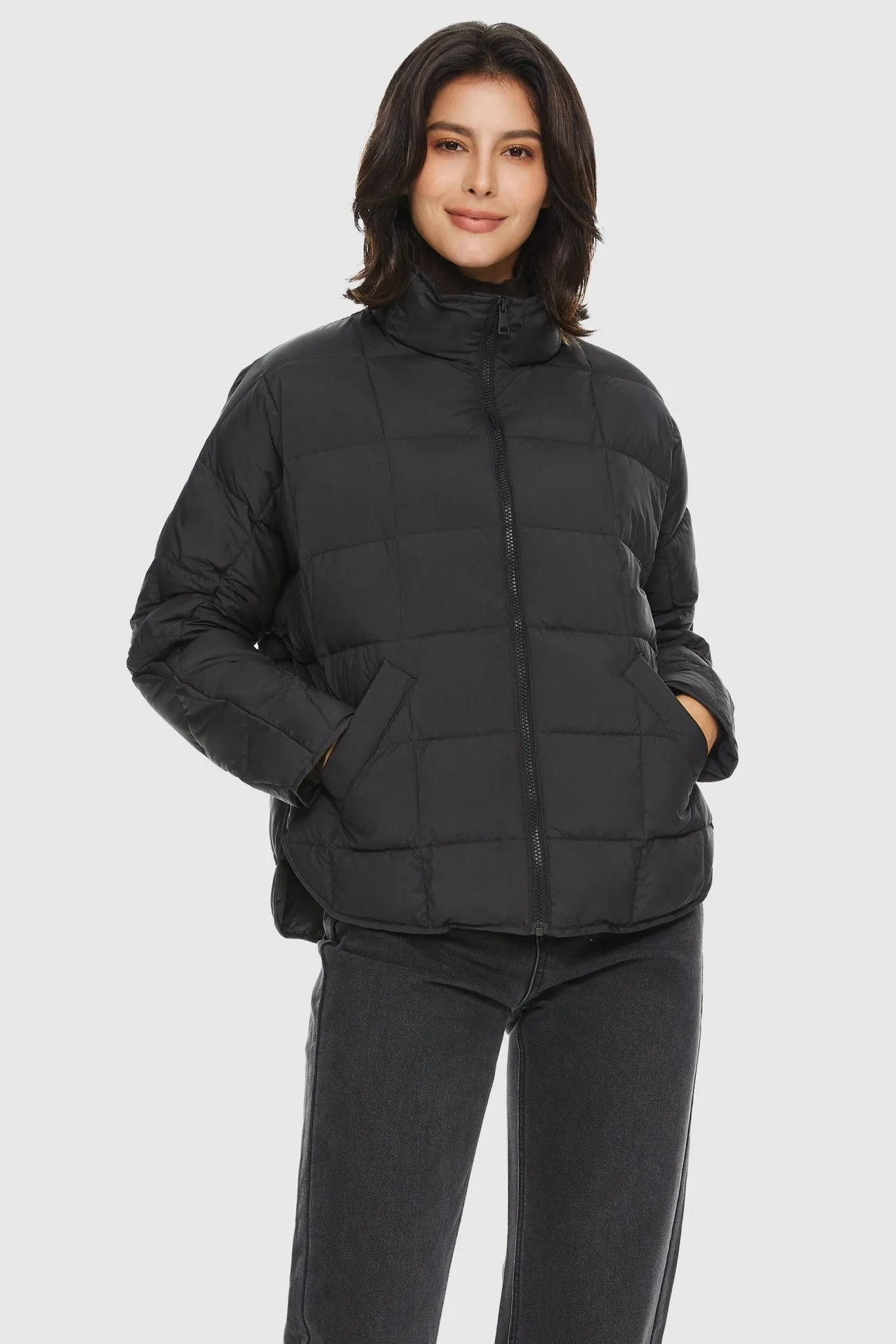 Lightweight Insulated Down Puffer Jacket Three Layer Laminate Non Restrictive Tailoring