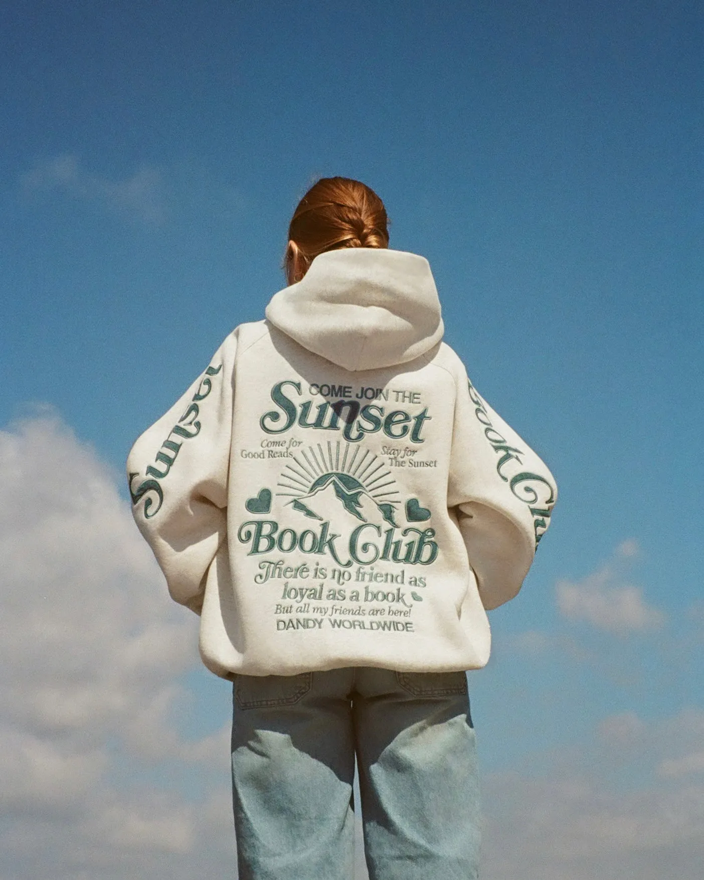 Chill Wear "Book Club" Oversized Lux Hoodie in Heather Gray and Blue