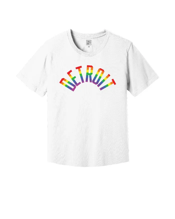 Casual Comfort Layer Ink Detroit Rainbow Kinda Cropped T-Shirt - White