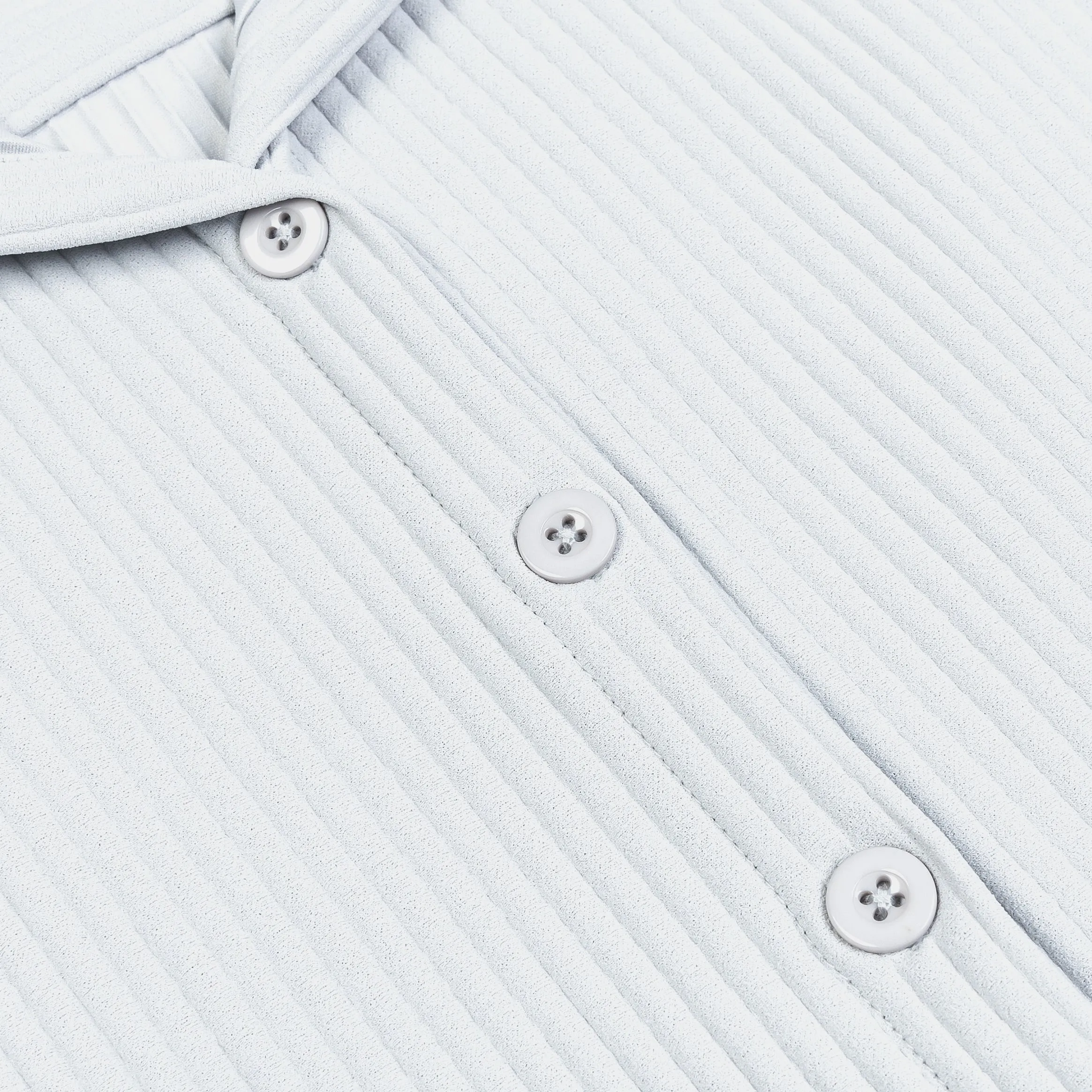 Morning Ease Casual Trend Pleated Button Up Womens Short Sleeve Shirt (Blue)