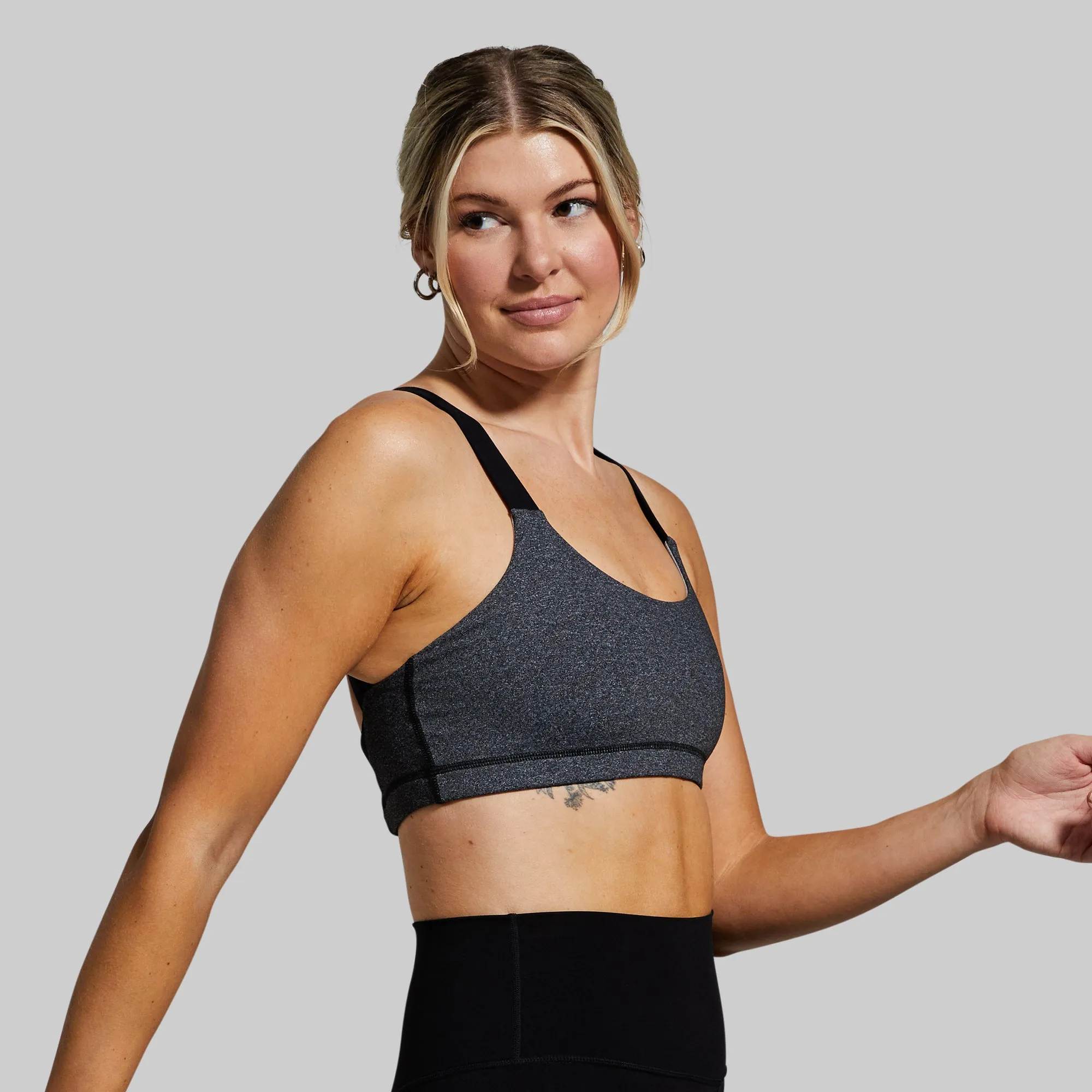 Easy Comfort Topstitching seams Moxie Original Sports Bra (Steel Smoke)