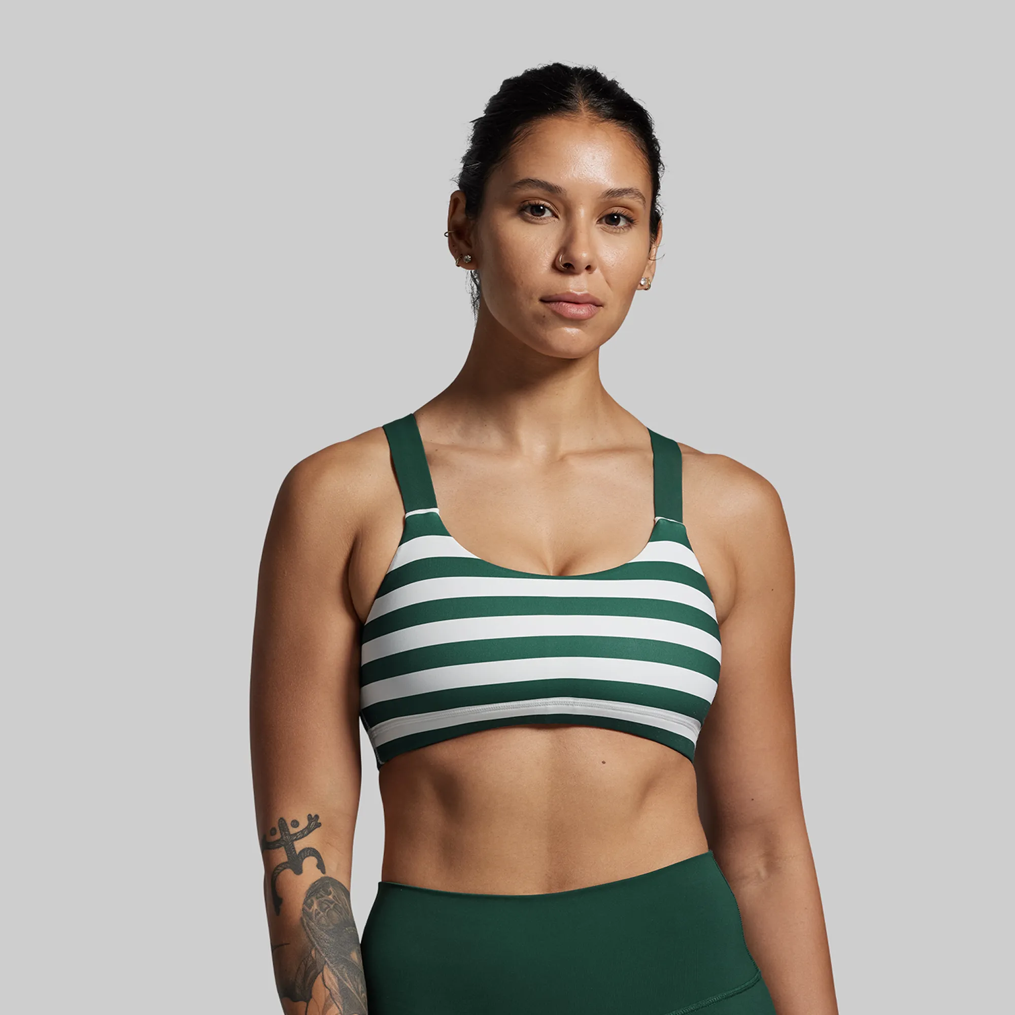 Enhanced Airflow Design Moxie Sports Bra (Grove Stripe)