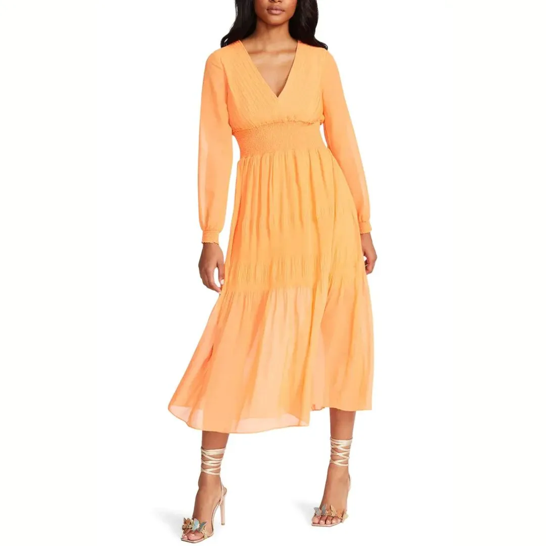 Nylah Dress (Amber Orange) Minimal Comfort Balanced Texture