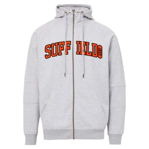 MV Sport Gray Full Zip w/orange Suffield Applique Urban Fashion Comfy Wear