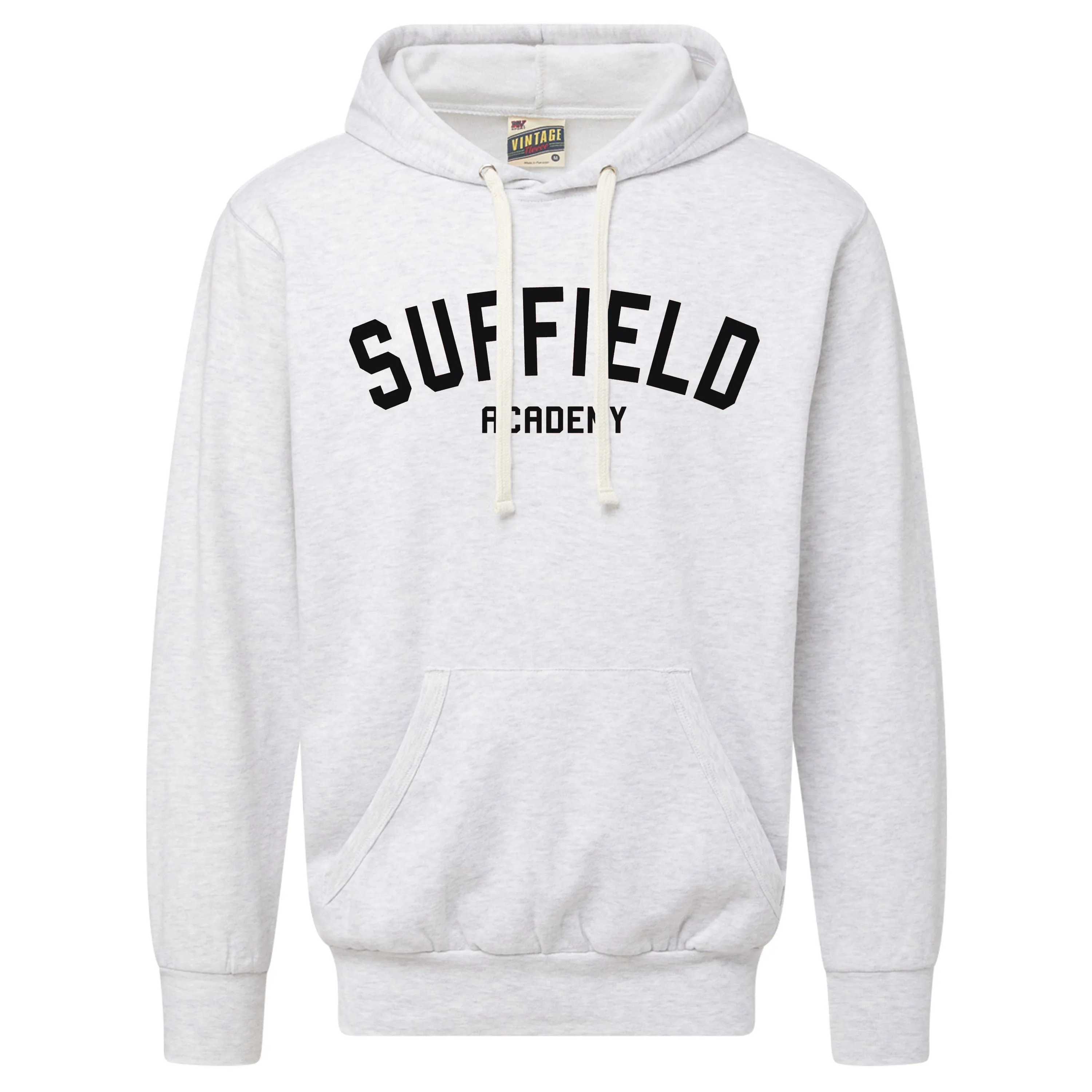 MV Sport White Hoodie with Black Suffield Academy Luxury Vintage Style