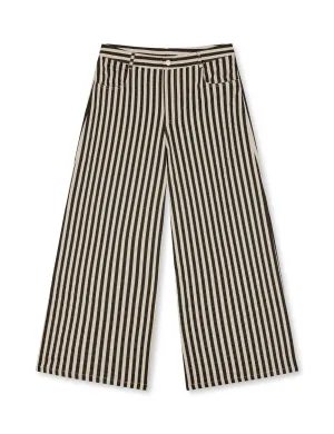 Nabia Pants, Black/White Stripes Breathable Base Basic Stretch