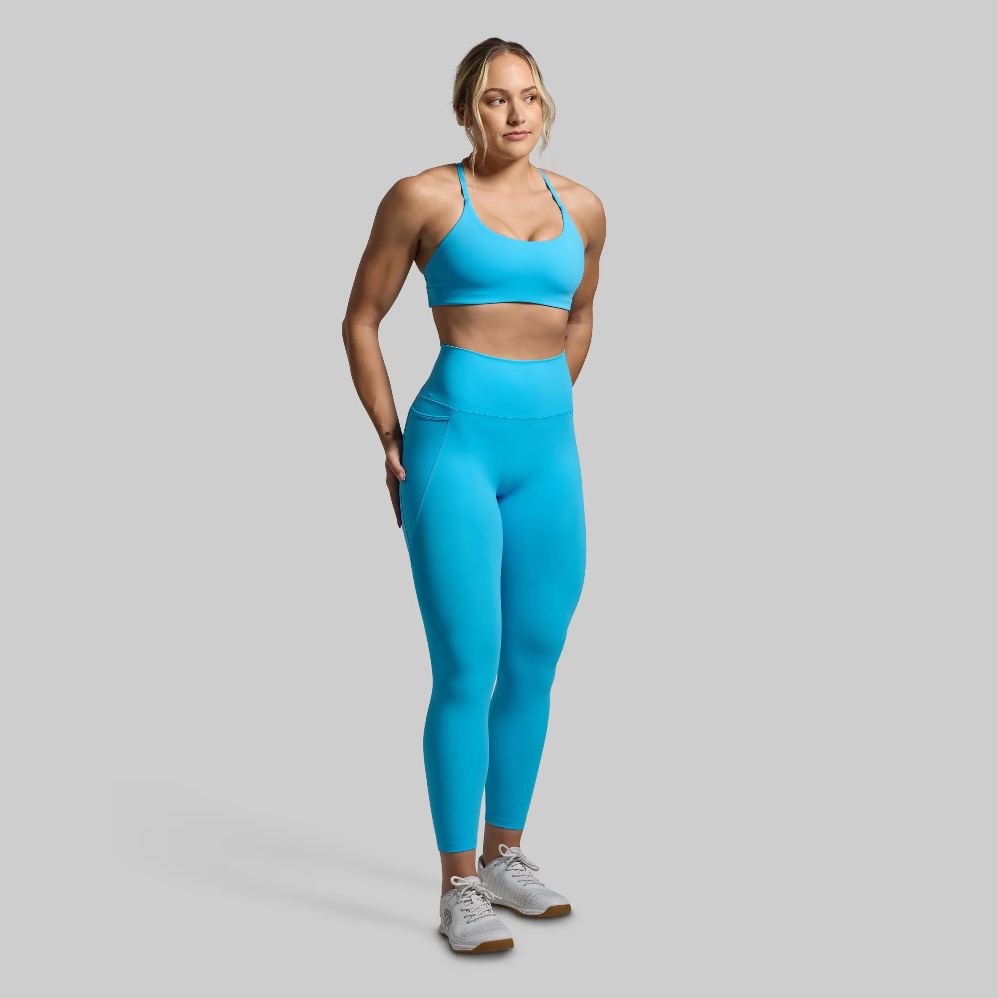 Serenity Sports Bra (Aquarius) Mesh workout gear High Neck