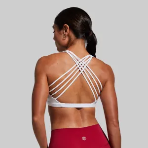 Vitality Original Sports Bra (White) Flexible Support Organic activewear