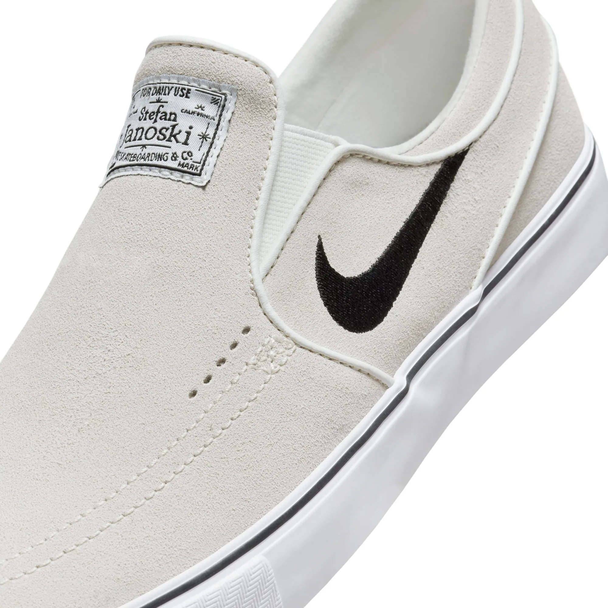 Nike SB Janoski Slip Summit White/Black Free Action Ride Comfortable Heel