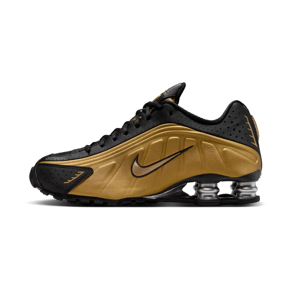 Compression Zoned Support Nike Shox R4 'Black Metalic Gold' Women's Shoes
